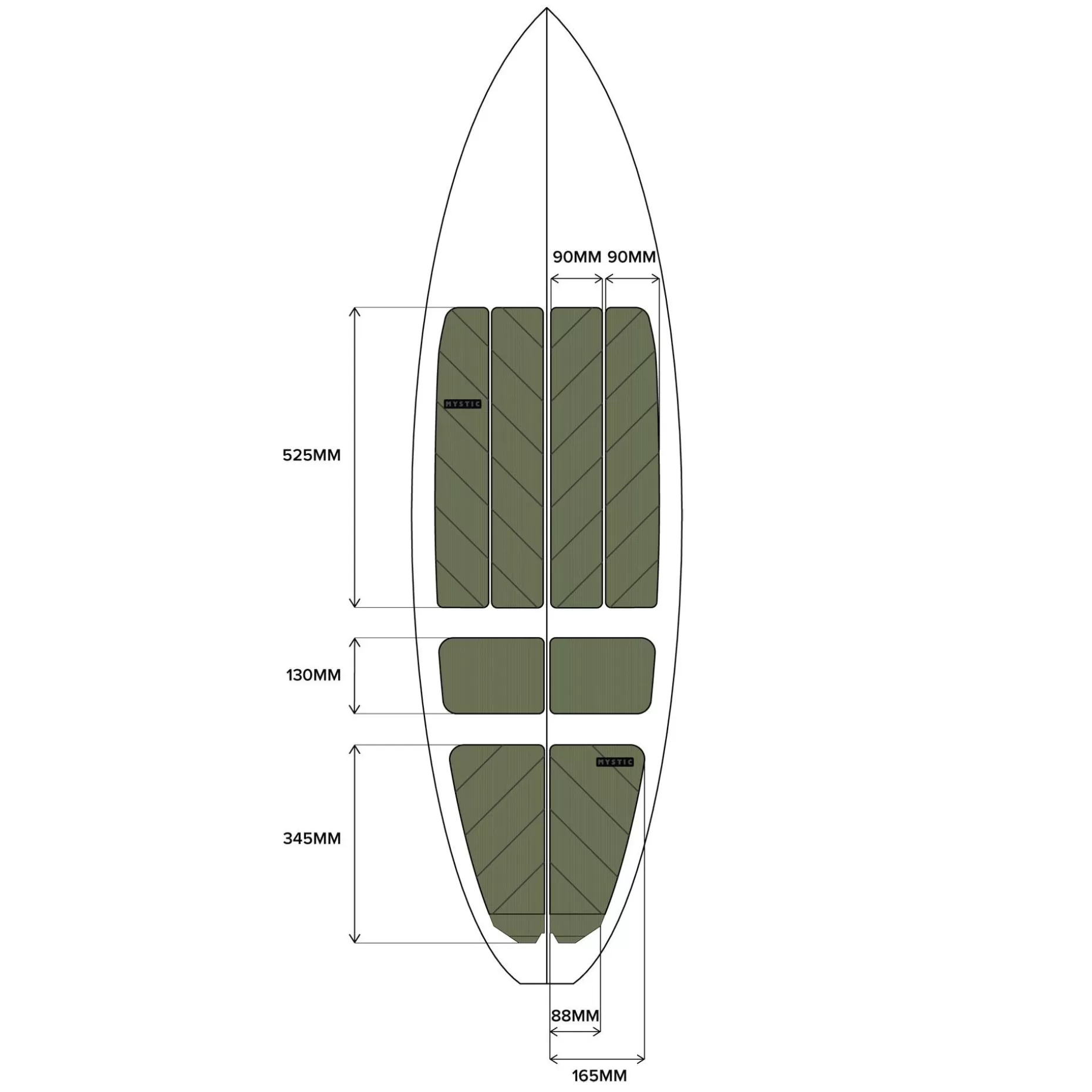 Mystic Traction Pads>Ambush Full Deckpad